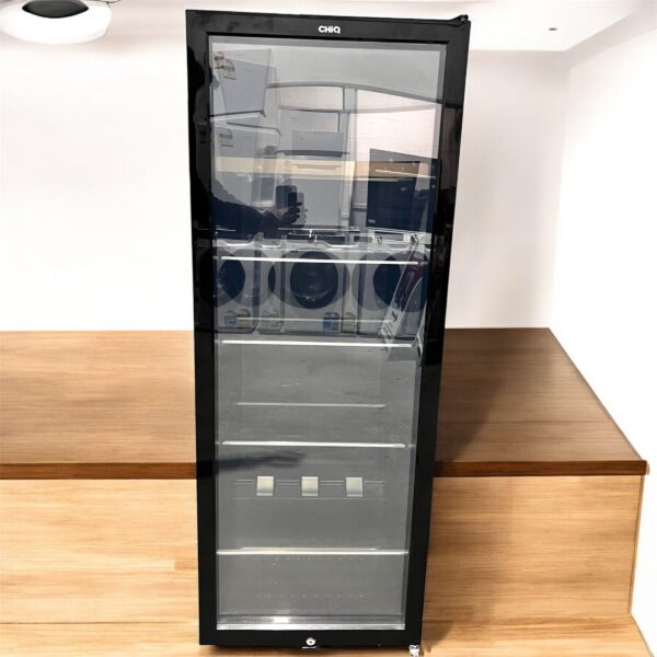CHiQ 233 litres Glass door with Black frame beverage fridge(216 cans & 5 bottles)