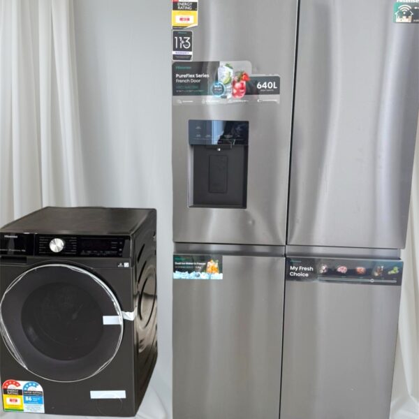 HISENSE 640 LITRES FRIDGE & HISENSE 10KG WASHING MACHINE