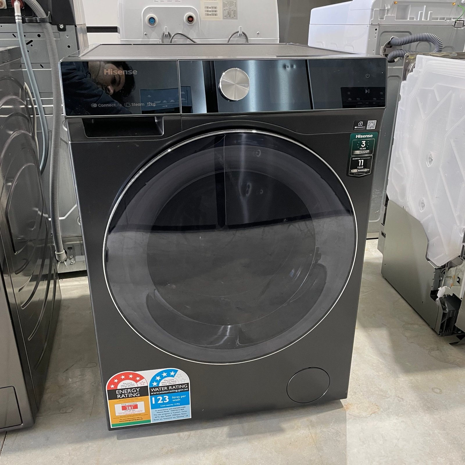 img_4120 Hisense 12kg Front Load Washing Machine - Charcoal Black - Image 1
