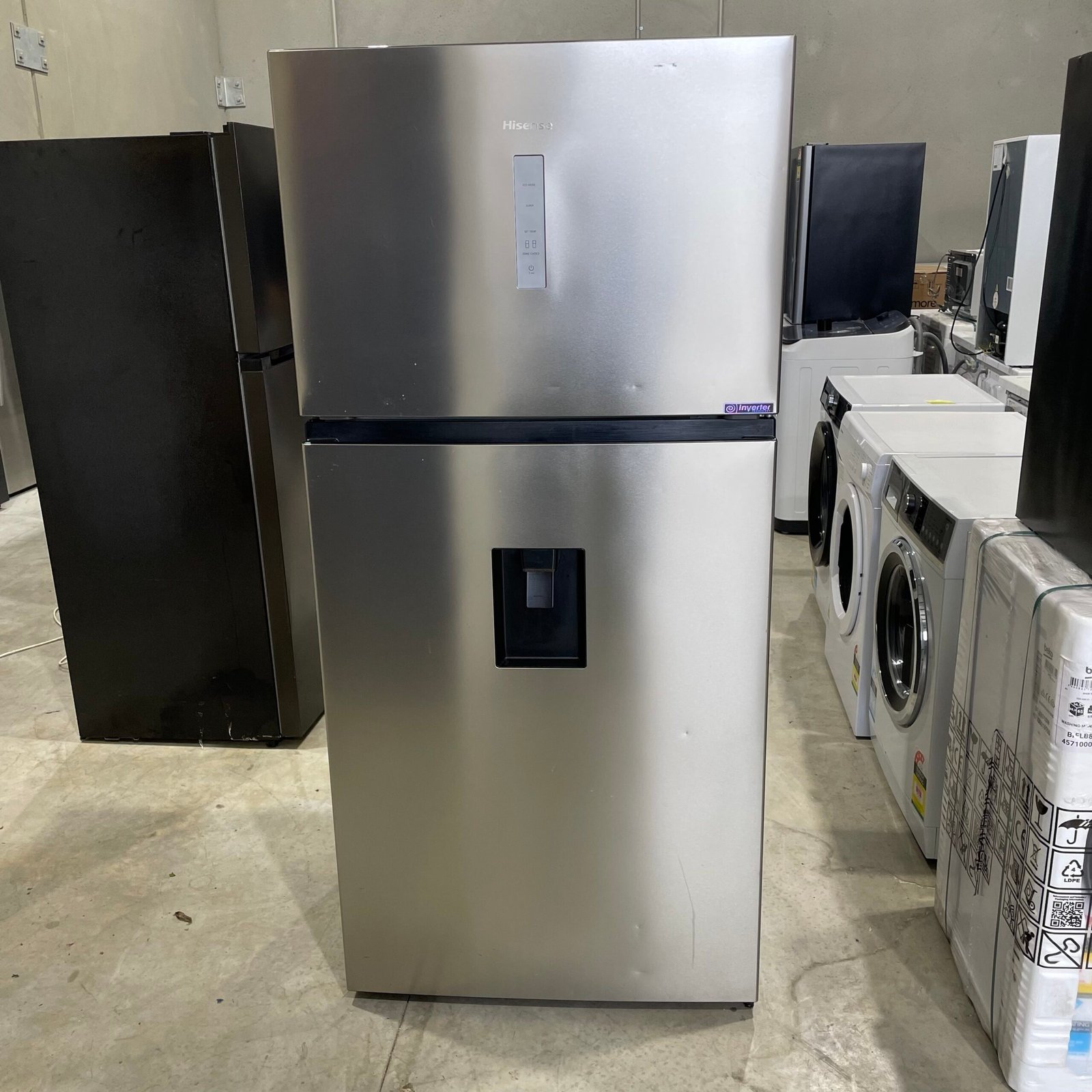 img_2645 Hisense 496L Top Mount Fridge - Stainless Steel with Water Dispenser. - Image 1