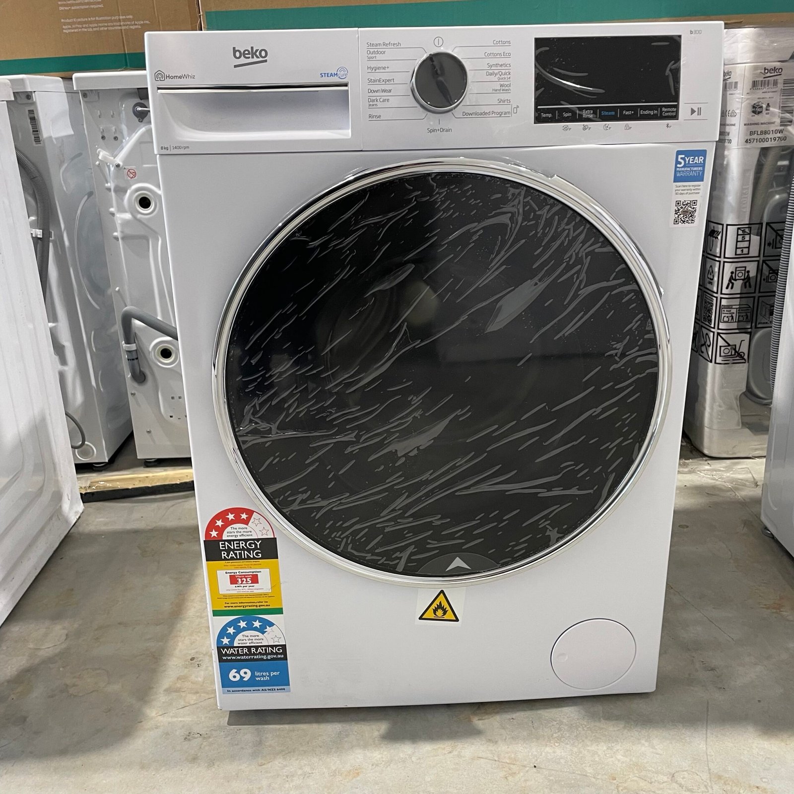 img_3152 Beko 8kg Front Load Washing Machine with Steam BFLB8020W - Image 1
