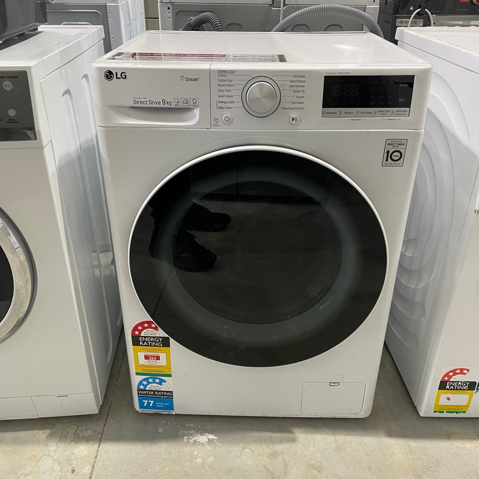 img_4957-2 LG 9kg Series 5 Front Load Washing Machine with Steam – White | Refurbished - Image 1