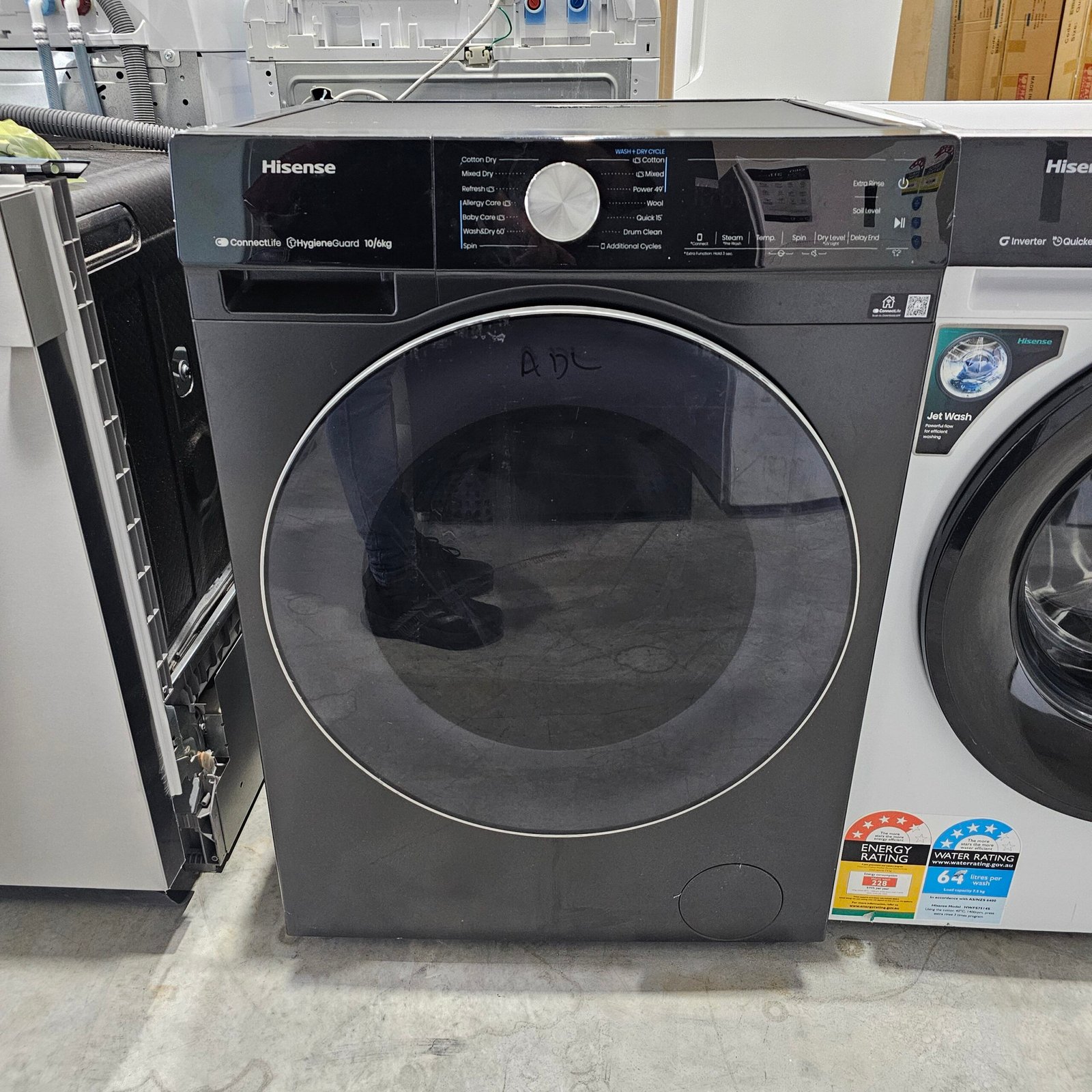 Hisense 10kg Front Load Washing Machine HCF7S1014BX – Series 7, Steam, UV Hygiene & Wi-Fi | Refurbished