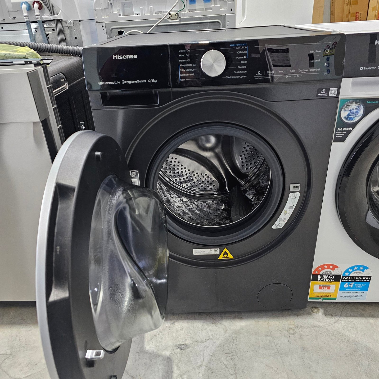Hisense 10kg Front Load Washing Machine HCF7S1014BX – Series 7, Steam, UV Hygiene & Wi-Fi | Refurbished - Image 2