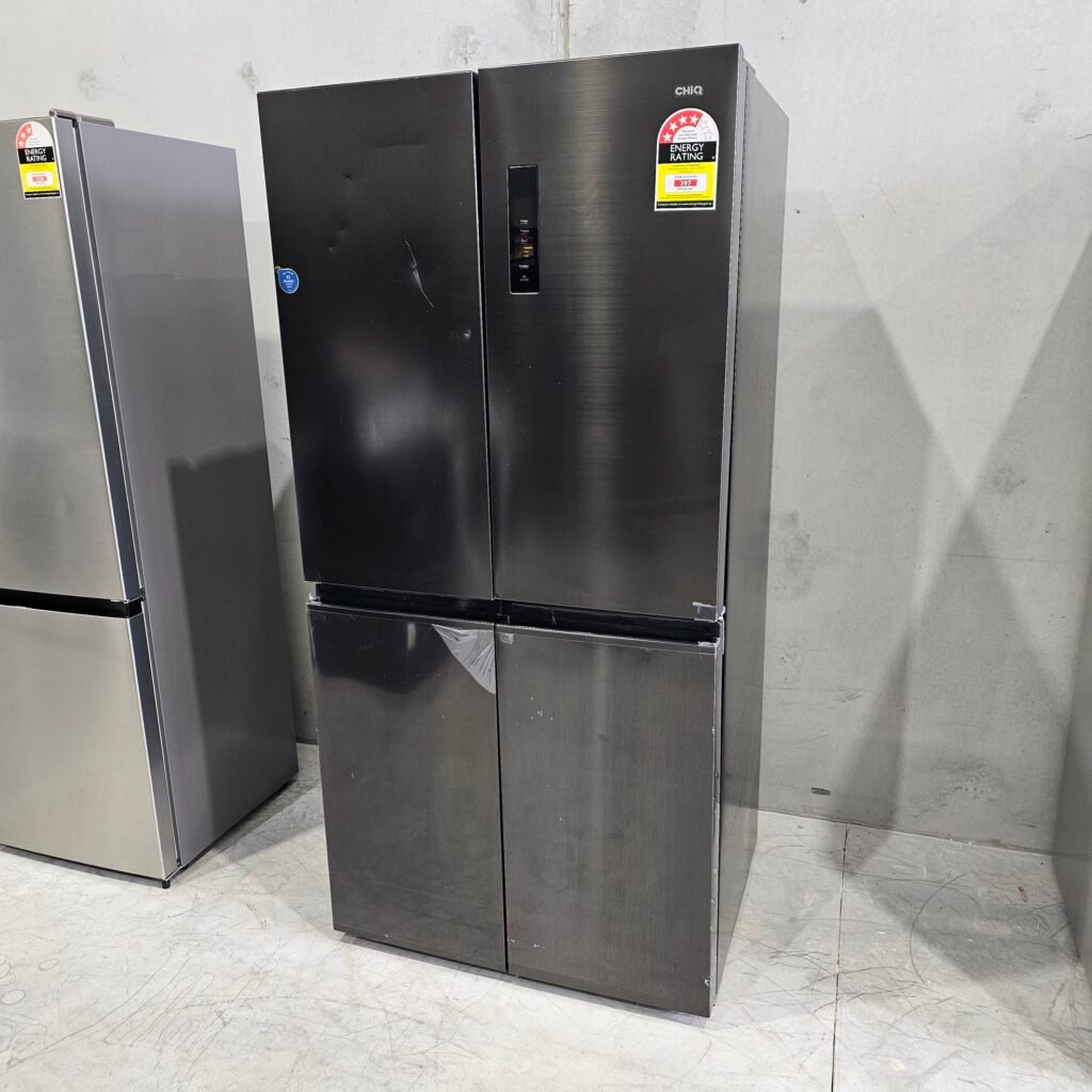 CHiQ 503L Quad Door Fridge CCD502NBS – Black Steel, No Frost Multi-Airflow | Refurbished