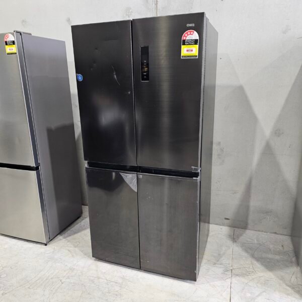 CHiQ 503L Quad Door Fridge CCD502NBS – Black Steel, No Frost Multi-Airflow | Refurbished