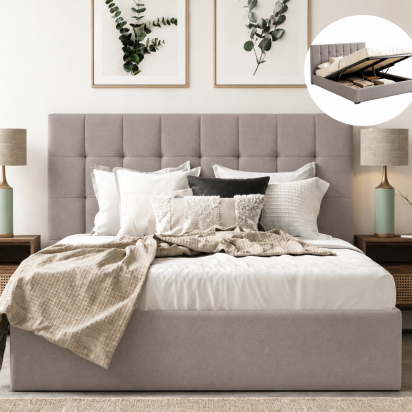 Queen Gas Lift Storage Bed Frame  | Timber Bed Frame Adelaide | Trigger Appliances